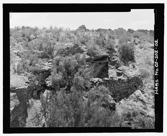 Perspective view looking to the southwest at the south pueblo - Cannonball Pueblo, Cortez, Montezuma County, CO